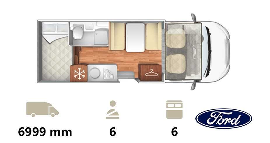 Autorulotă NobelArt A-9000, nou model 2025, Alcove, 6 Locuri, Ford
