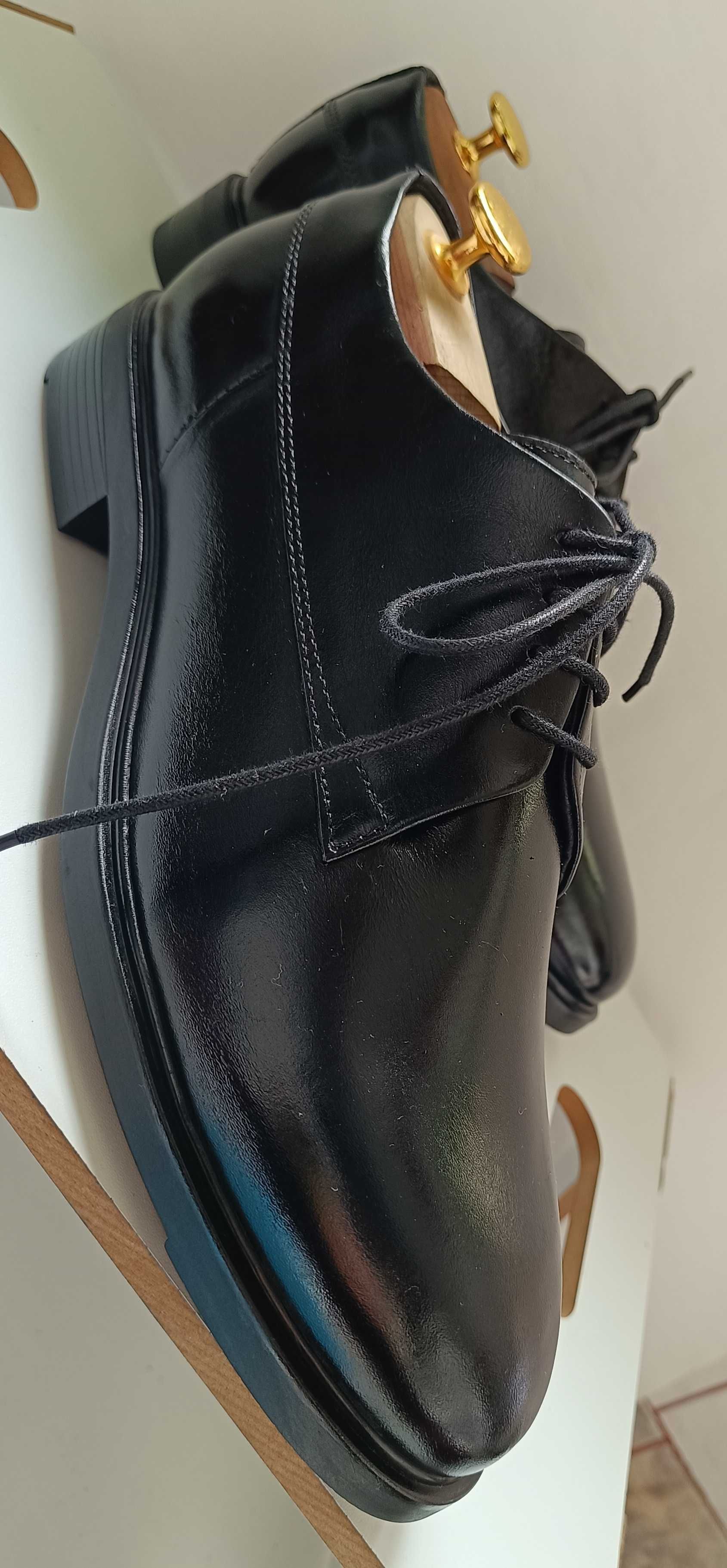 Pantofi derby 42 plain toe premium Shoe The Bear NOI piele naturala
