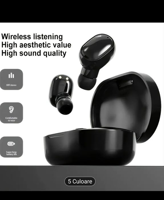 Căști wireless noi sigilate cu încărcător