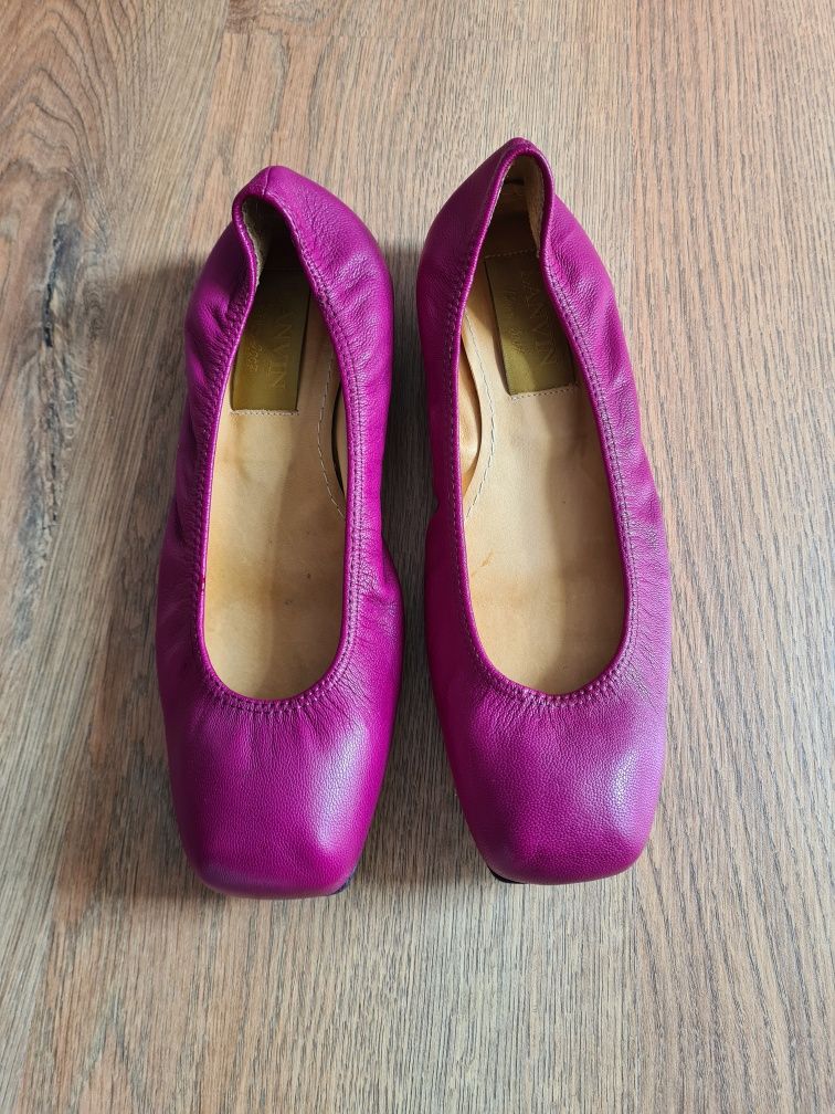 Balerini Lanvin din piele fucsia