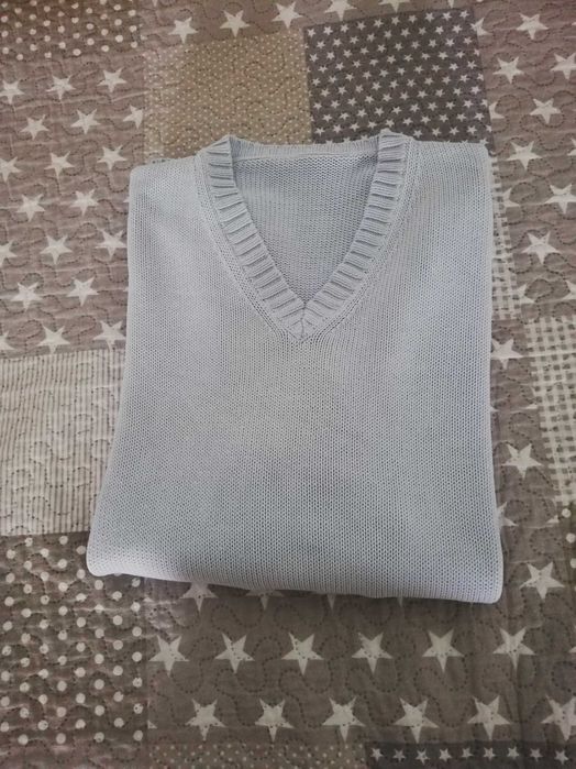 Мъжки пуловер L-XL 100% памук НОВ