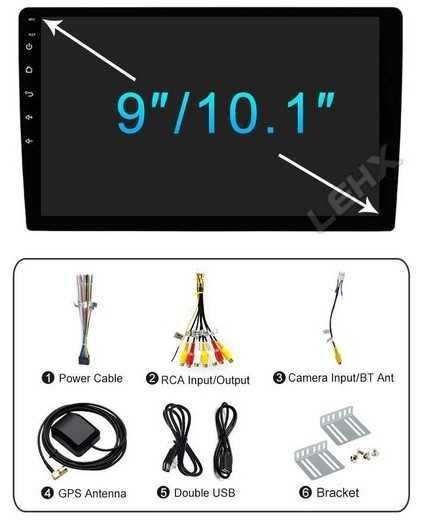Мултимедия MP3 с двоен дин 9" Android 9 + GPS   А233
