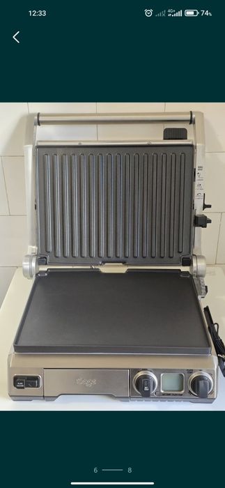 Gratar electric SAGE Smart Grill Pro BGR840BSS, 2400W, argintiu-negru