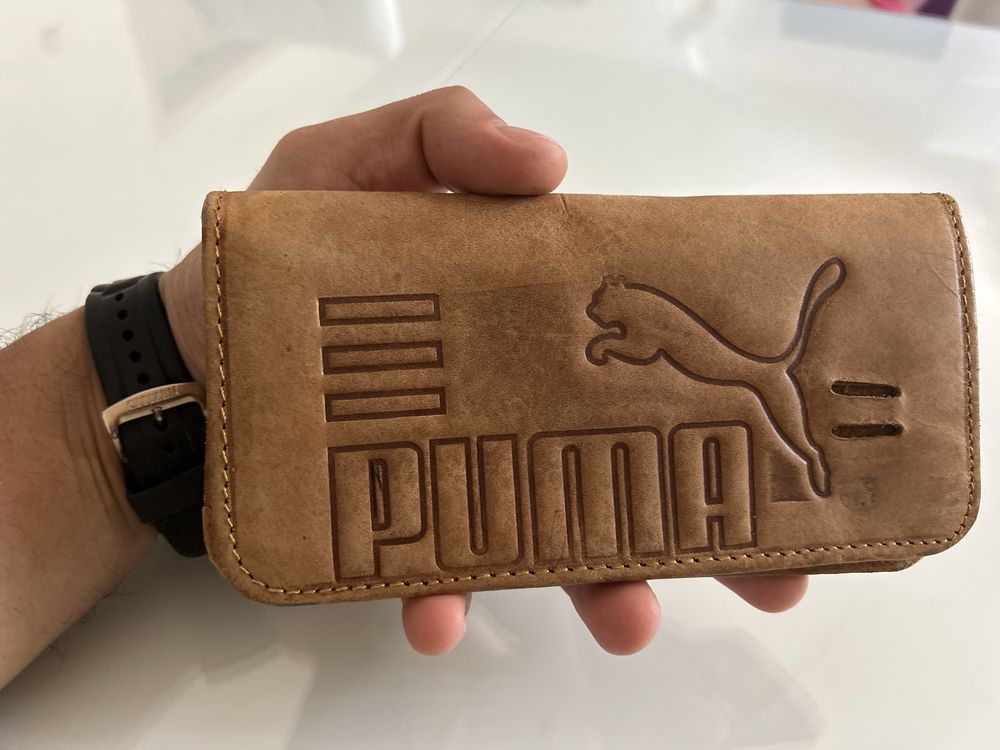 Portofel original piele naturala nabuc vita Puma in stare buna