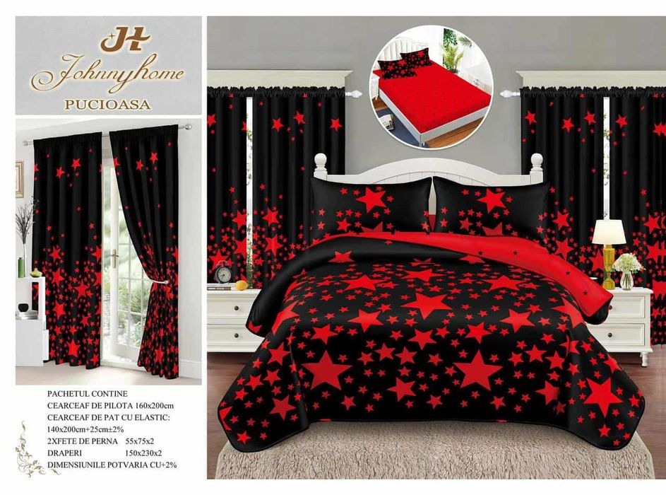 Seturi lenjerie de pat+draperie