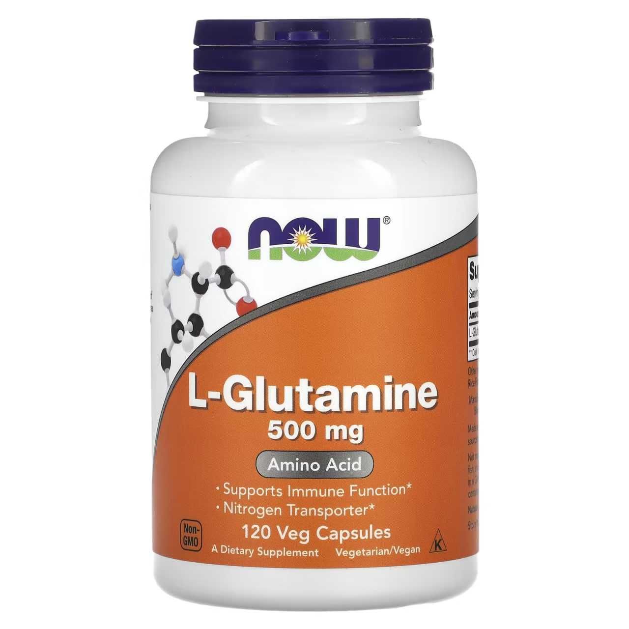 NOW Foods, L-глютамин, 500 мг, L-glutamine, л-глютамин, l-glutamin