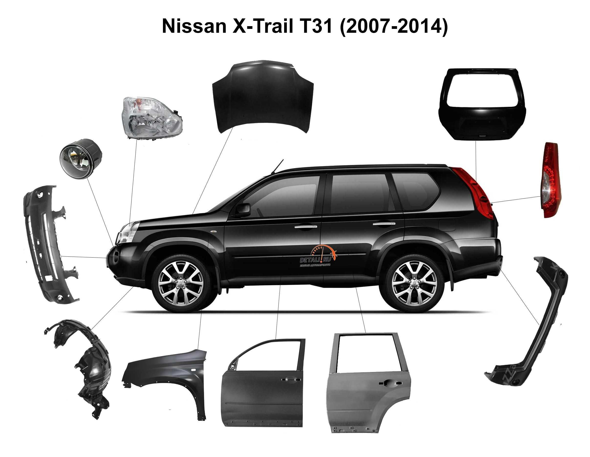 Кузовные запчасти на Nissan X Trail в наличии и на заказ