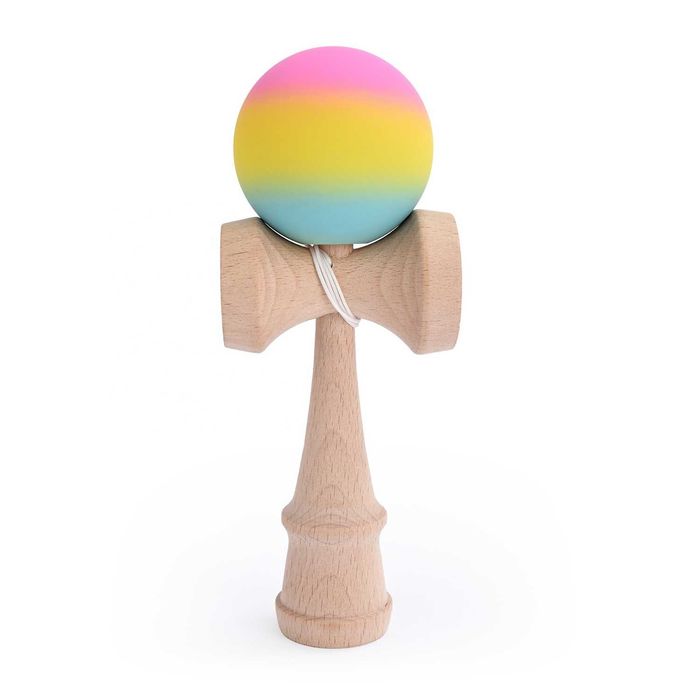 Set 2 Kendama din lemn fag, vopsea aderenta mata Aurora & Rainbow Fade