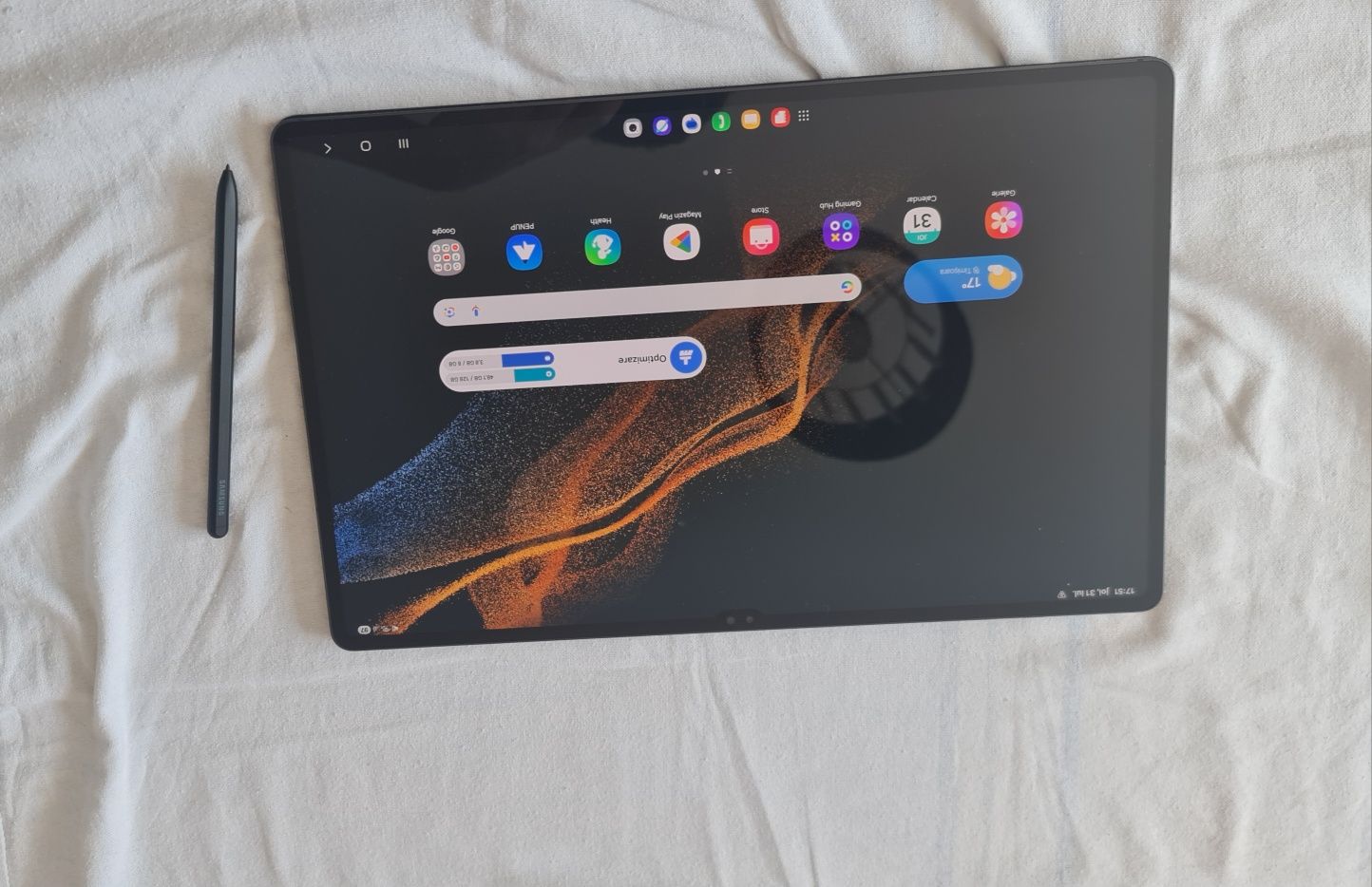 Samsung Tab S8 Ultra, 8GB RAM, 128GB și Husă tastatura originala