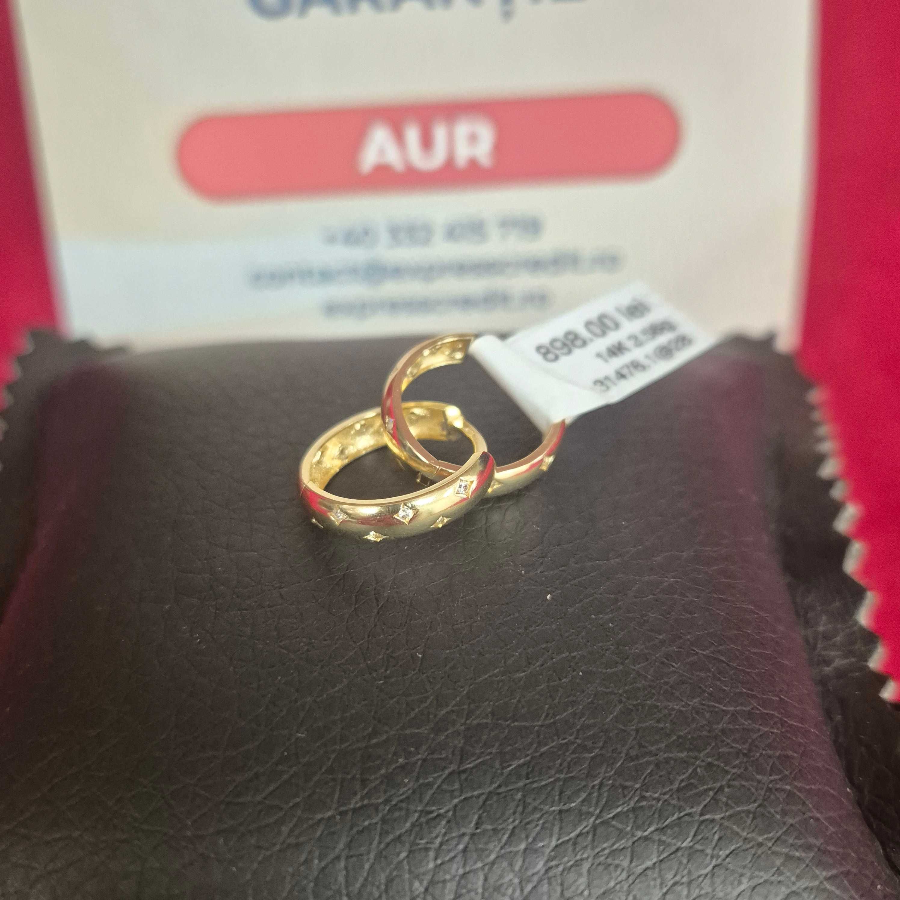 ( B31476.1/ Ag28 Doi Baieti ) Cercei Aur 14K - 2.56 grame / 898 lei