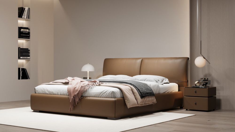 Кожаная кровать из натуральной кожи