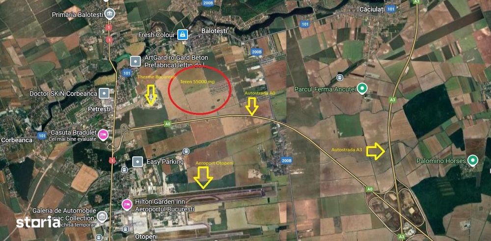 Oportunitate achizitie teren 55000 mp in Balotesti- Therme Bucuresti