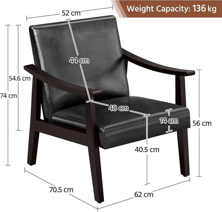 NOU Fotoliu piele ecologică cu brațe lemn