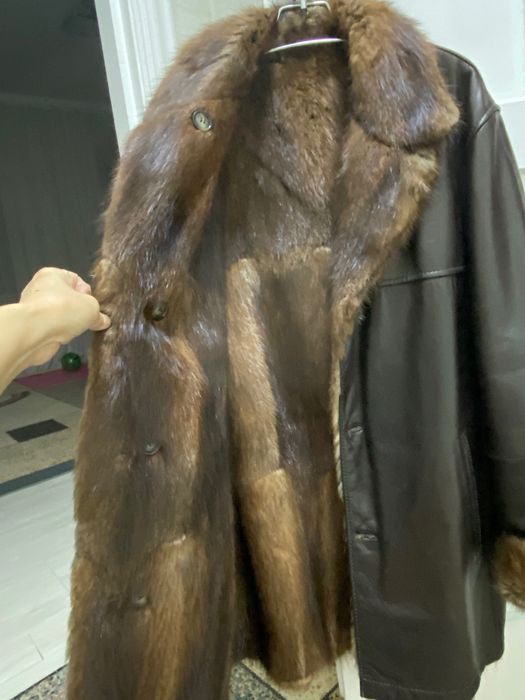 Натуральная кожаная куртка с мехом