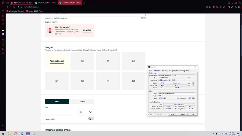 Placa de baza Gigabyte GA A320M-H