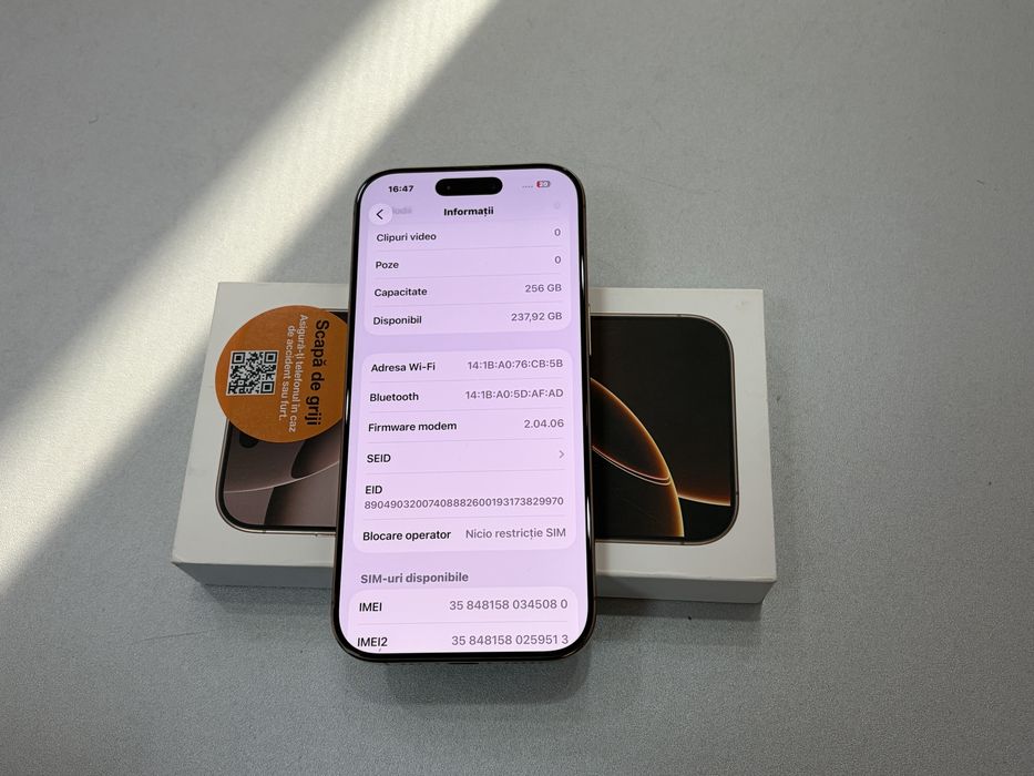 Iphone 16 Pro, 256 gb, Desert Titanium