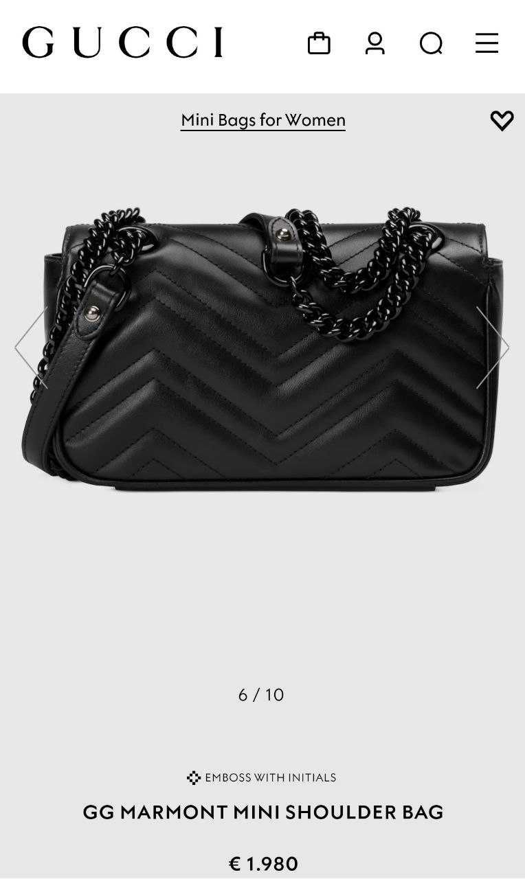 Дамска Чанта Gucci GG MARMONT Mini SHOULDER Bag 100% Leather