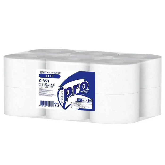 Полотенца бумажные с центральной вытяжкой. 1-слой, 808-листов. 275 м.