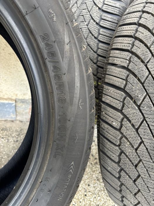 Комплект 4 зимни гуми 245/45 R18 100H XL – като нови, само на 500 км