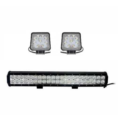 Pachet led bar 52 cm si 2 proiectoare led 27 w