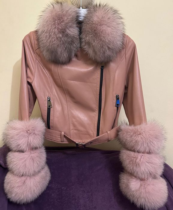 Кожени якета с естествен косъм