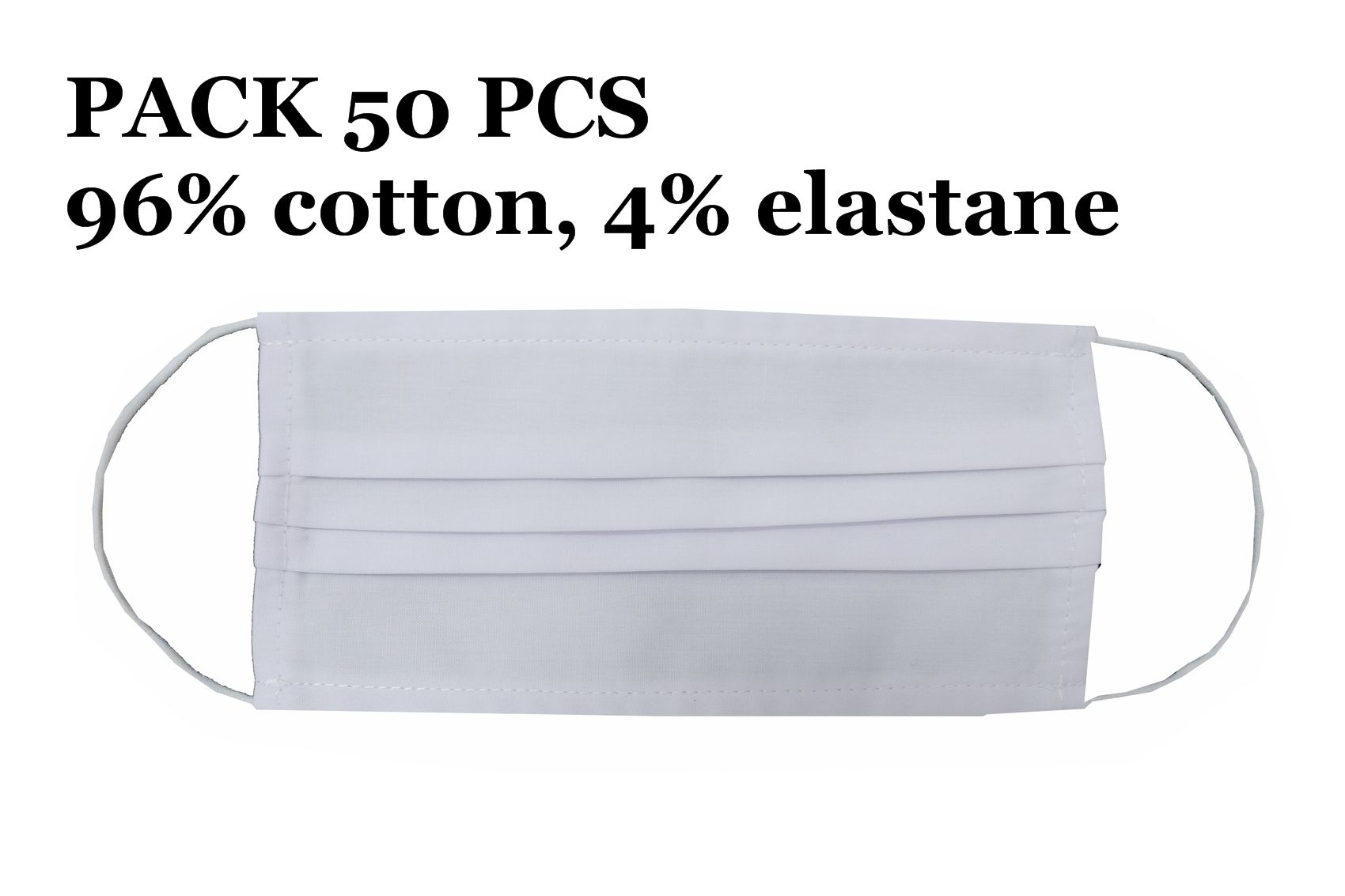 MASCA de protectie cu pliuri din Bumbac 96% si elastan 4% 2 Straturi