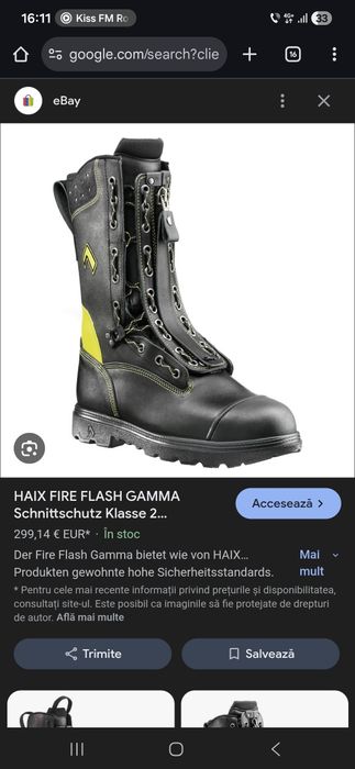 Bocanci pompieri HAIX mărimea 40