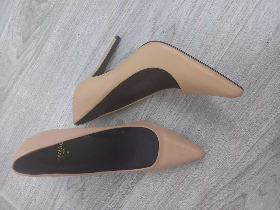 MANGO, pantofi stilleto nude, masura 38, NOI fara eticheta