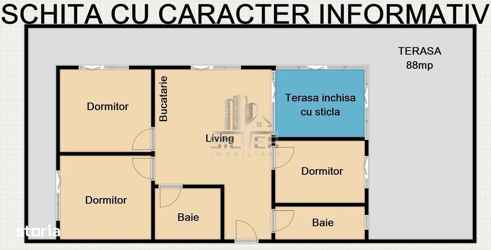Apartament cu 4 camere+terasa 88mp+parcare/zona Eroilor.