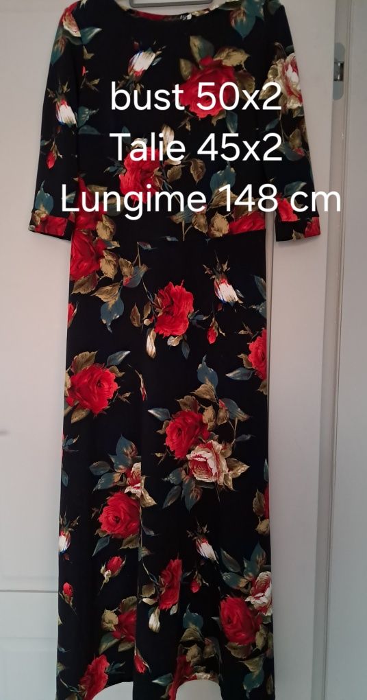 Rochie lungă cu model floral