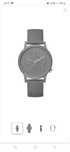 Guess - Ceas analog unisex cu logo in relief, Gri inchis
