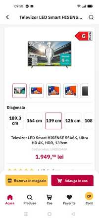 Led Smart TV UHD 4K 139 cm