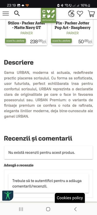 Set de instrumente de scris de la marca Parker