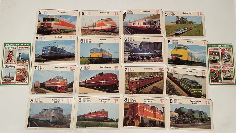 Colecție peste 300 de cartonașe cu locomotive