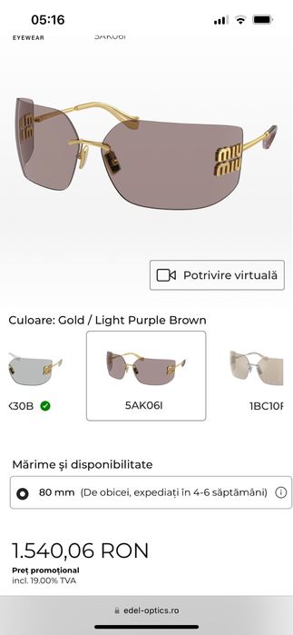 Ochelari soare MiuMiu originali
