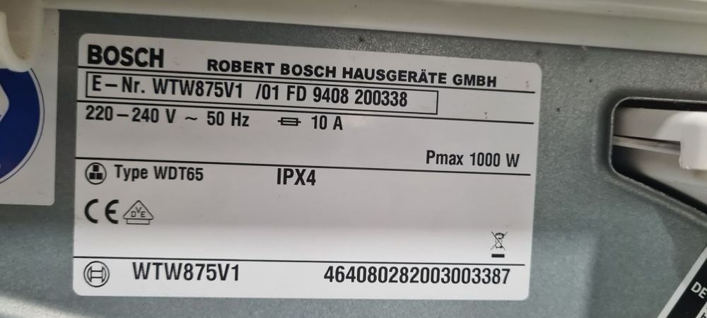 Сушилня с термопомпа Bosch Serie 8 WTW875V1 8кг А+++
