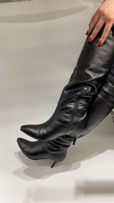 Женские сапоги натуральная кожа, еврозима, мех цигейка, 37 размер