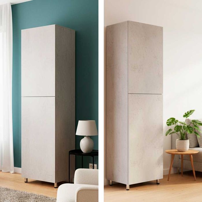 КИЙИМ ШКАФИ универсал шкаф пенал ранги: кулранг бетон