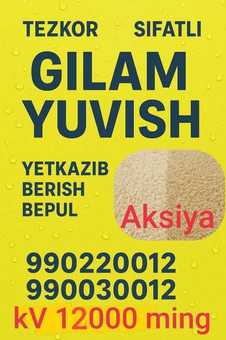 Gilam yuvish.   .