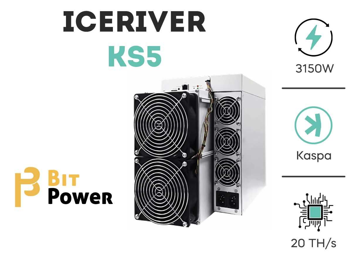 Miner iceRiver KS5 20T (2589€/lună) BTC KAS ETH Bitcoin Kaspa