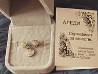 Сребърни нови обеци и висулка
