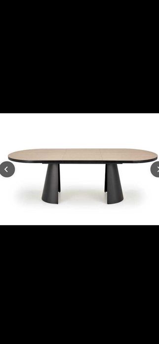 masa extensibila MDF Giacomo Natural/Negru L180-240xl100xH76 cm