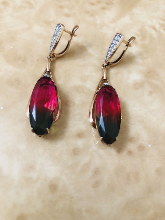 Серьги золотые,красное золото