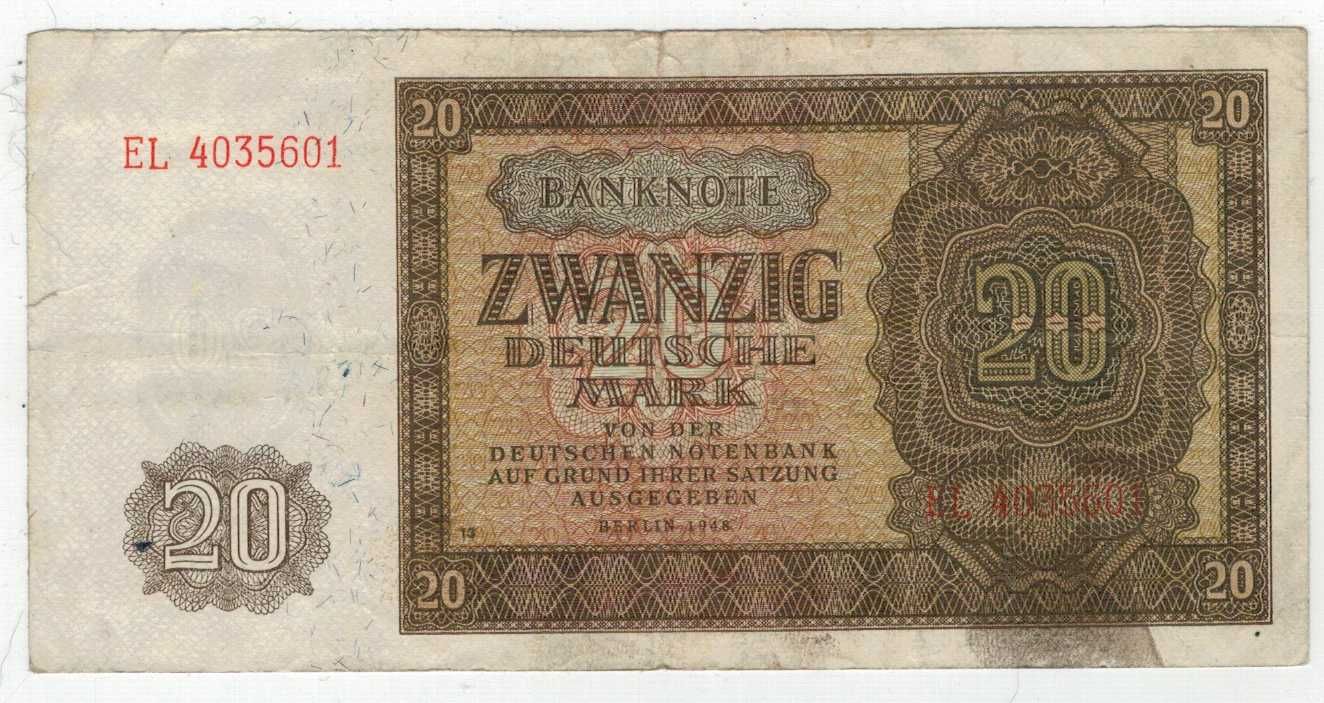 Bancnote Republica Democrata Germana - 20 Marci 1948