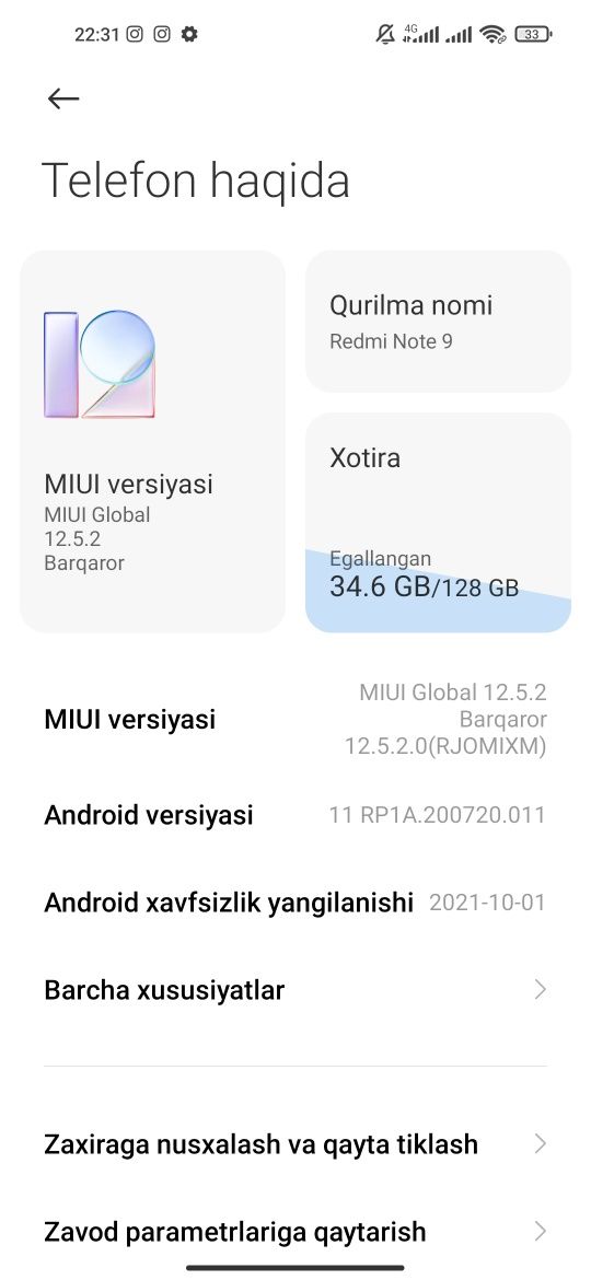 Xiaomi Redmi not 9