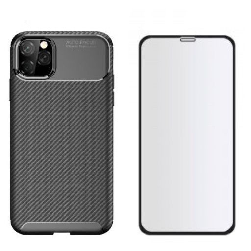 Iphone 12/13/14/15/16E/17 PRO MAX Husa Silicon Carbon si Folie Sticla