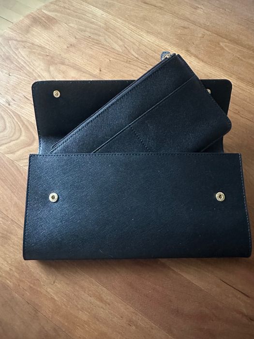 Продавам черен дамски клъч Donna Karan и черен дамски портфейл