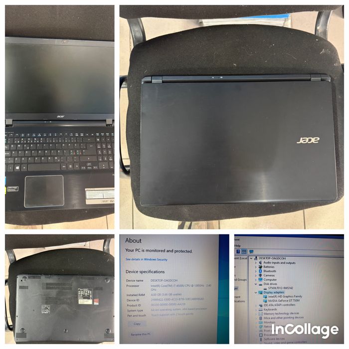 Vand laptop acer aspire v5 i7 4500 4gb hdd 500gb nvidia gt750m