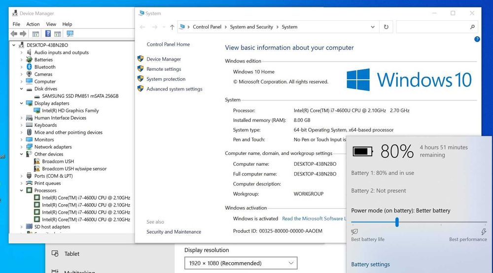 Laptop Dell E7440 14" Full HD, i7-4600u, 8 GB Ram, SSD 256 GB, Sim 4G