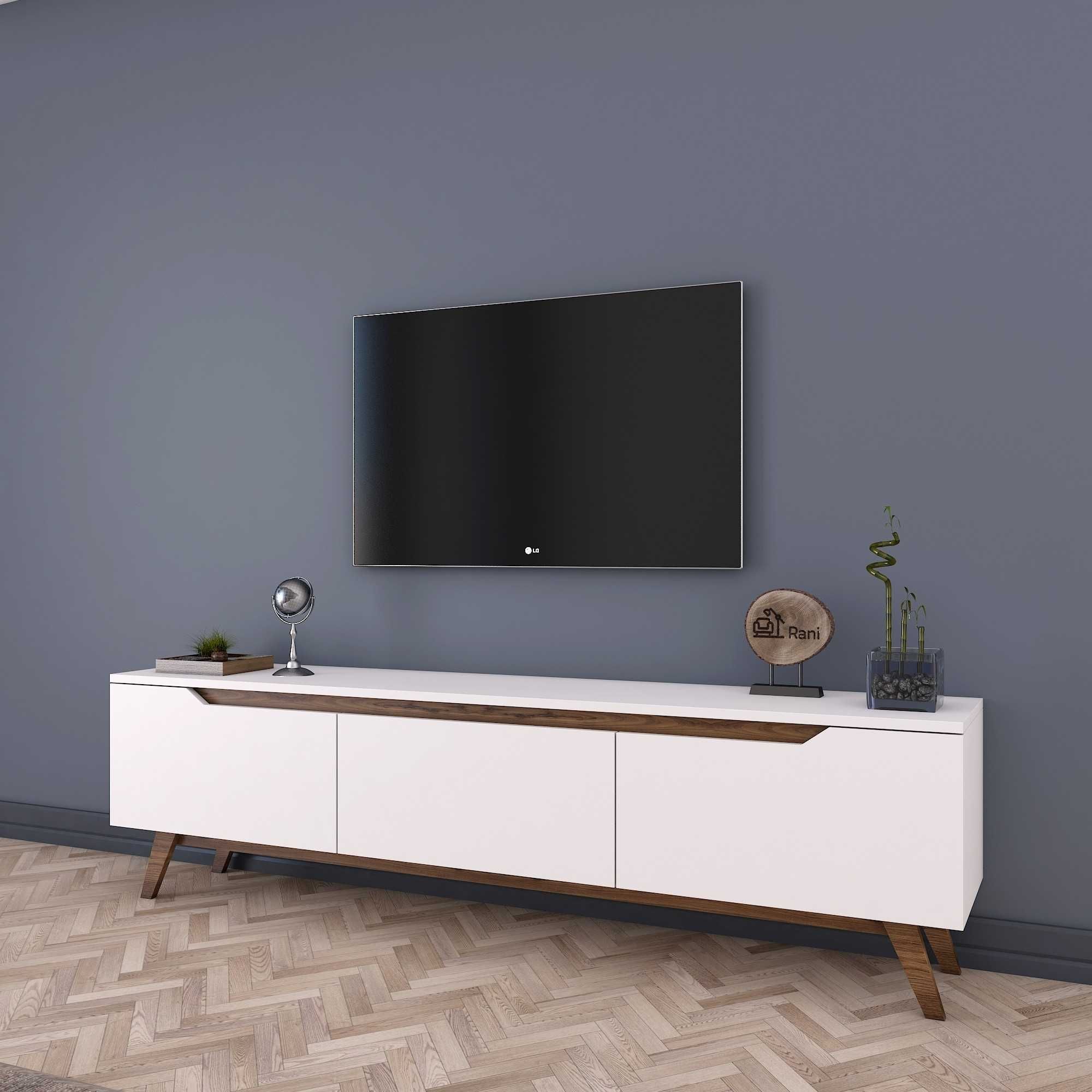 ТВ шкаф Puzzle-home R794, ПДЧ, Бял-орех